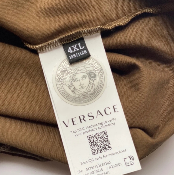 Brand New Brown Versace T shirt  size 4XL - Picture 2 of 8